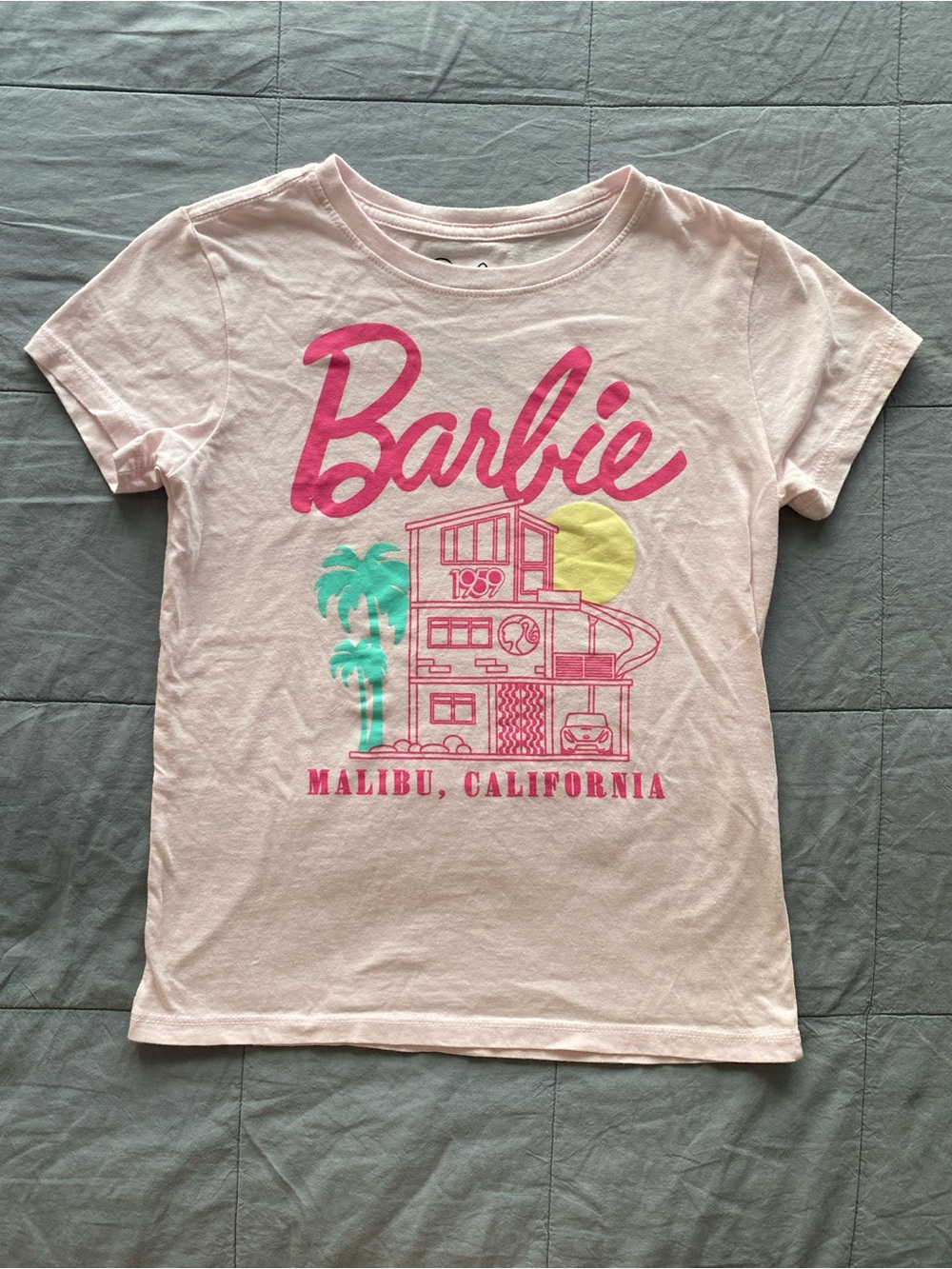Mattel Barbie Light Pink Malibu Graphic Tee with Hot Pink Logo